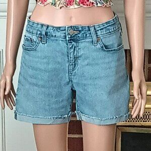 Levi's Denizen Mid Rise Cuffed Shorts 6 Stretch